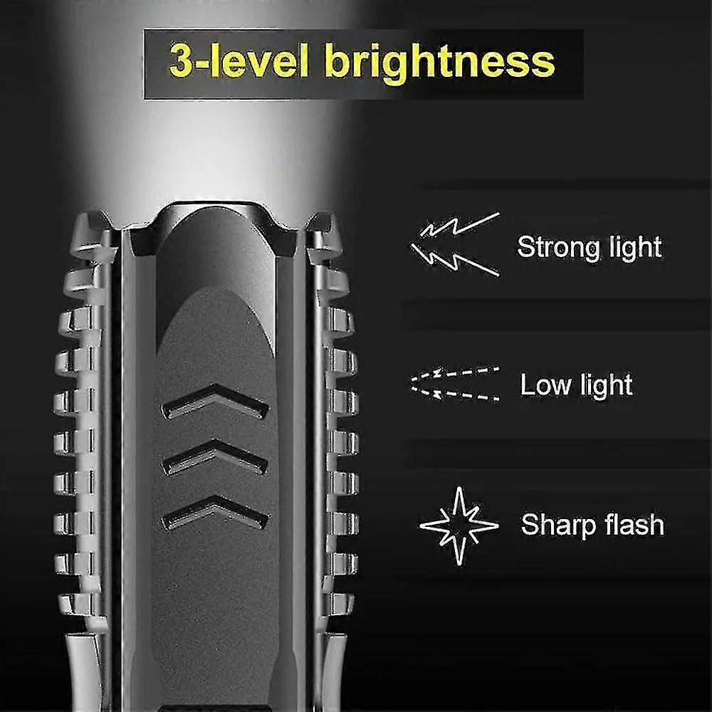 Multifunctional Waterproof Rechargeable Flashlight (Black, 1pc) — image 5