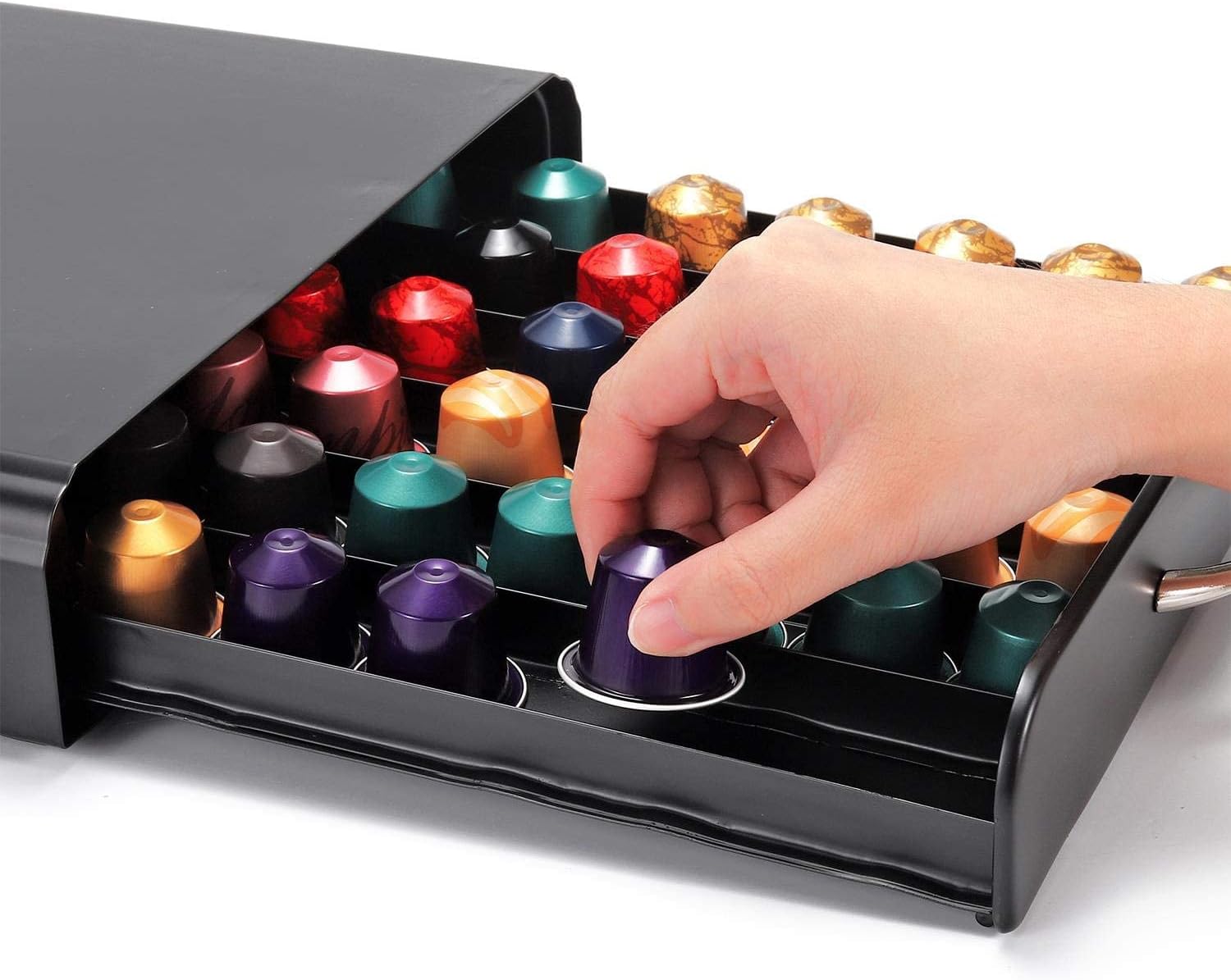 CARLA HOME Coffee Pods Holder Storage Drawer Compatible with 60 Nespresso Pods for Kitchen Storage & Organisation (Black) โ image 3
