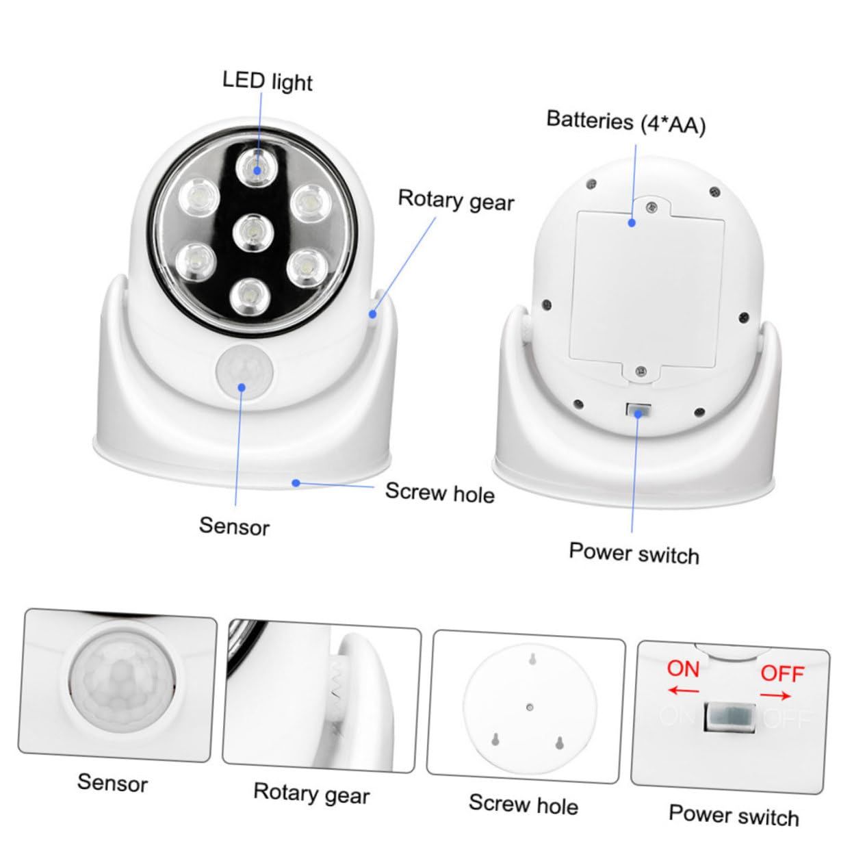 180 Automatic Night Light Wall Lights for Hallway Outdoor Wall Lights Stair Lights Hallway Lights Motion Sensor — image 2