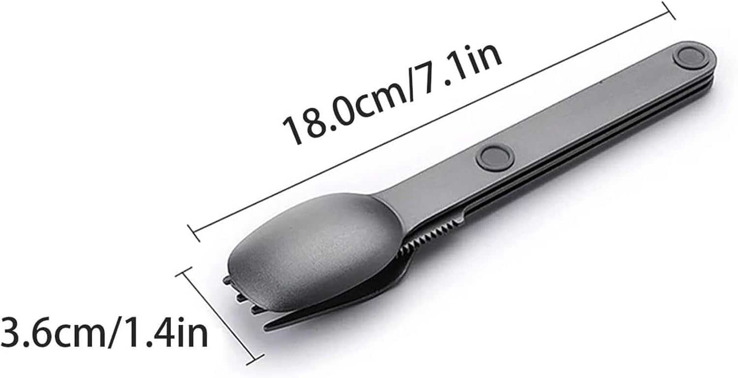 Magnetic Camping Cutlery Set 3 Piece Aluminium - Lightweight Fork Knife Spoon - Compact Outdoor Picnic Utensils Grey — image 6
