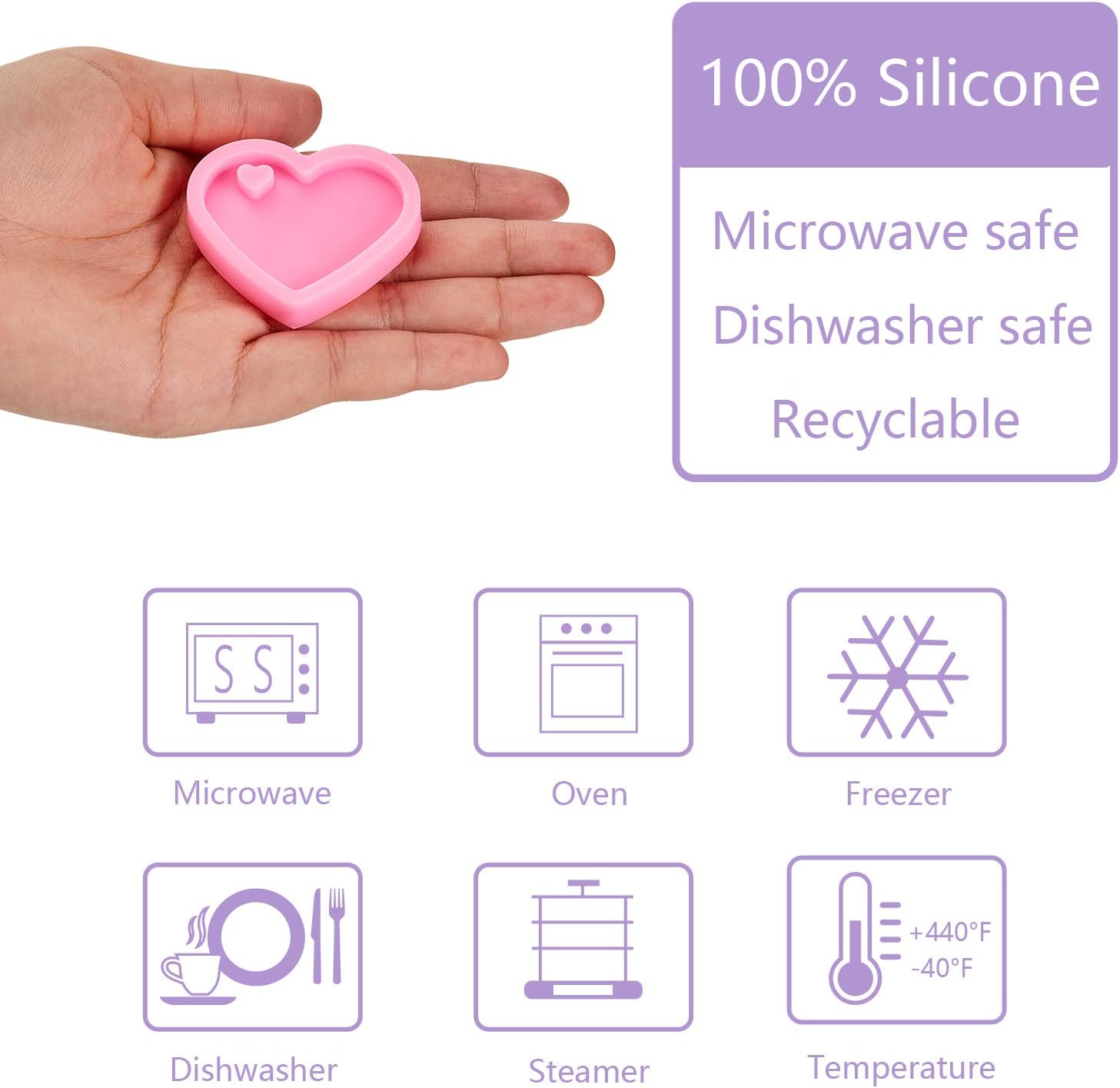 4 Pieces Heart Resin Keychain Molds for Epoxy Resin Easter Mother's Day Silicone Fondant Molds Love Keychain Gift with 20 Pieces Key Rings for DIY Decoration — image 4
