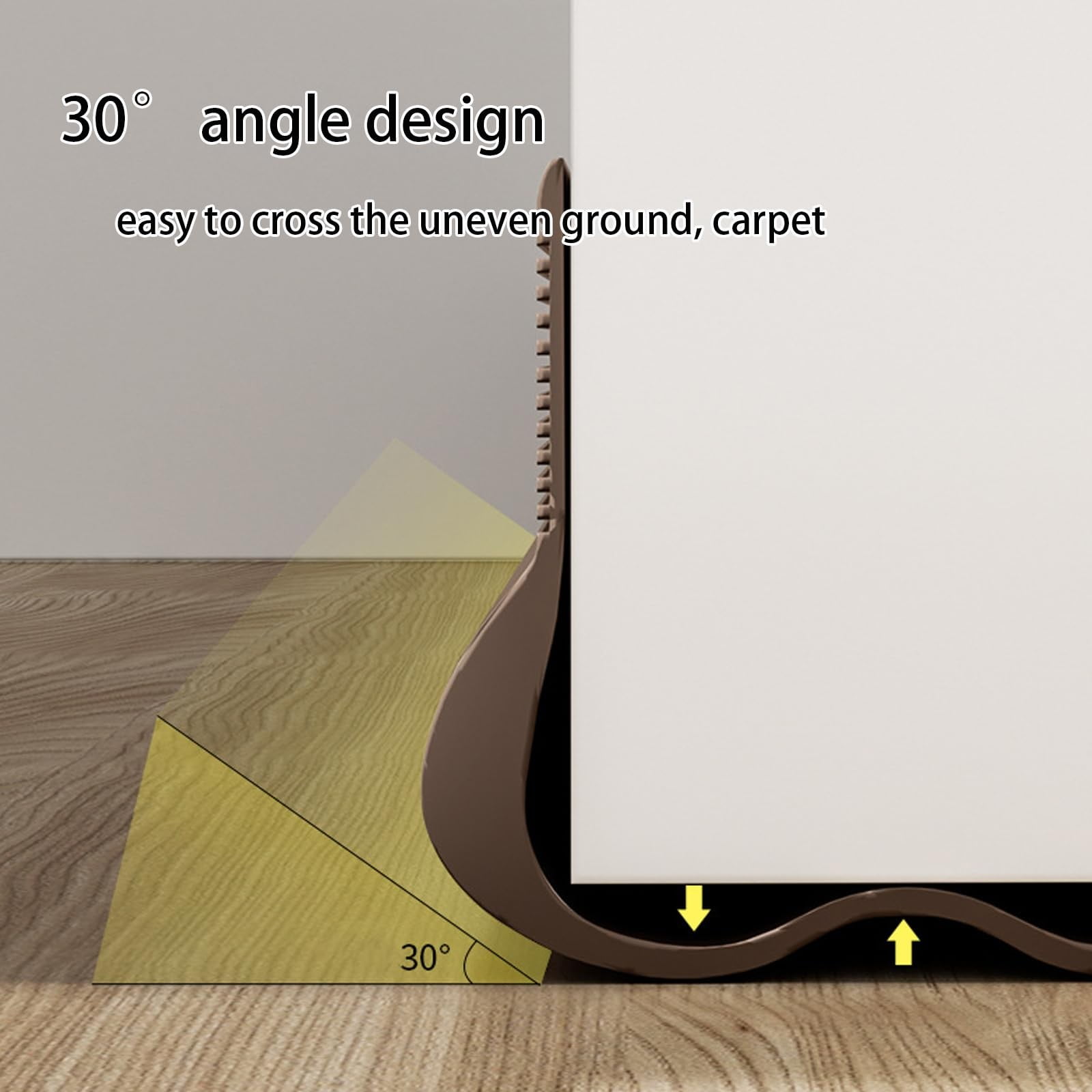 1 Piece Self Adhesive Door Draft Stopper, Weatherproof Foam Seal Strip for Door Bottoms to Reduce Dust, 100 x 4.5 x 3 cm, Brown โ image 6