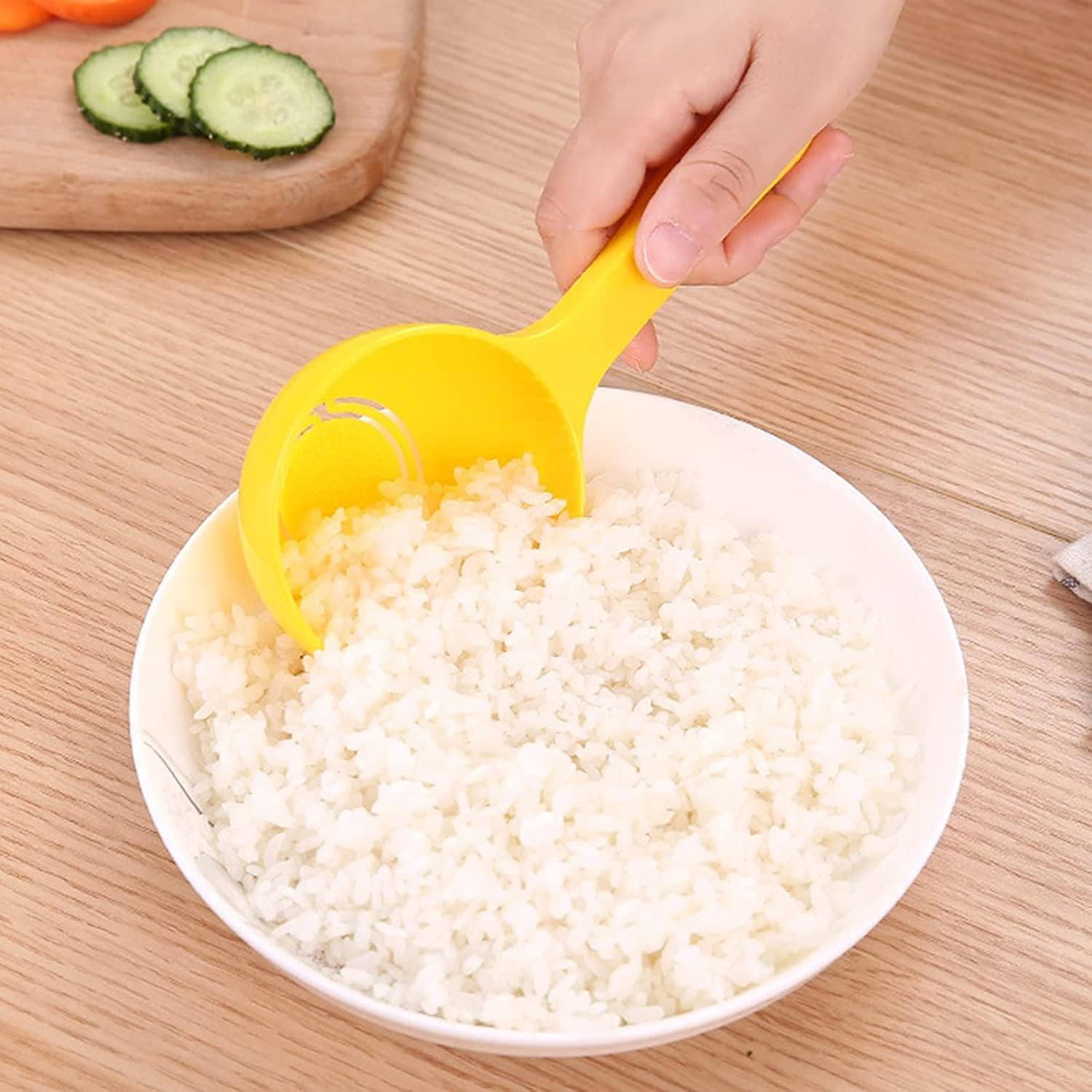 Rice Scoop Ladle Mold For Rice Ball Making, Non-stick Sushi Mold Rice Ball Scoop Rice Spatula Kitchen Utensil Yellow — image 4