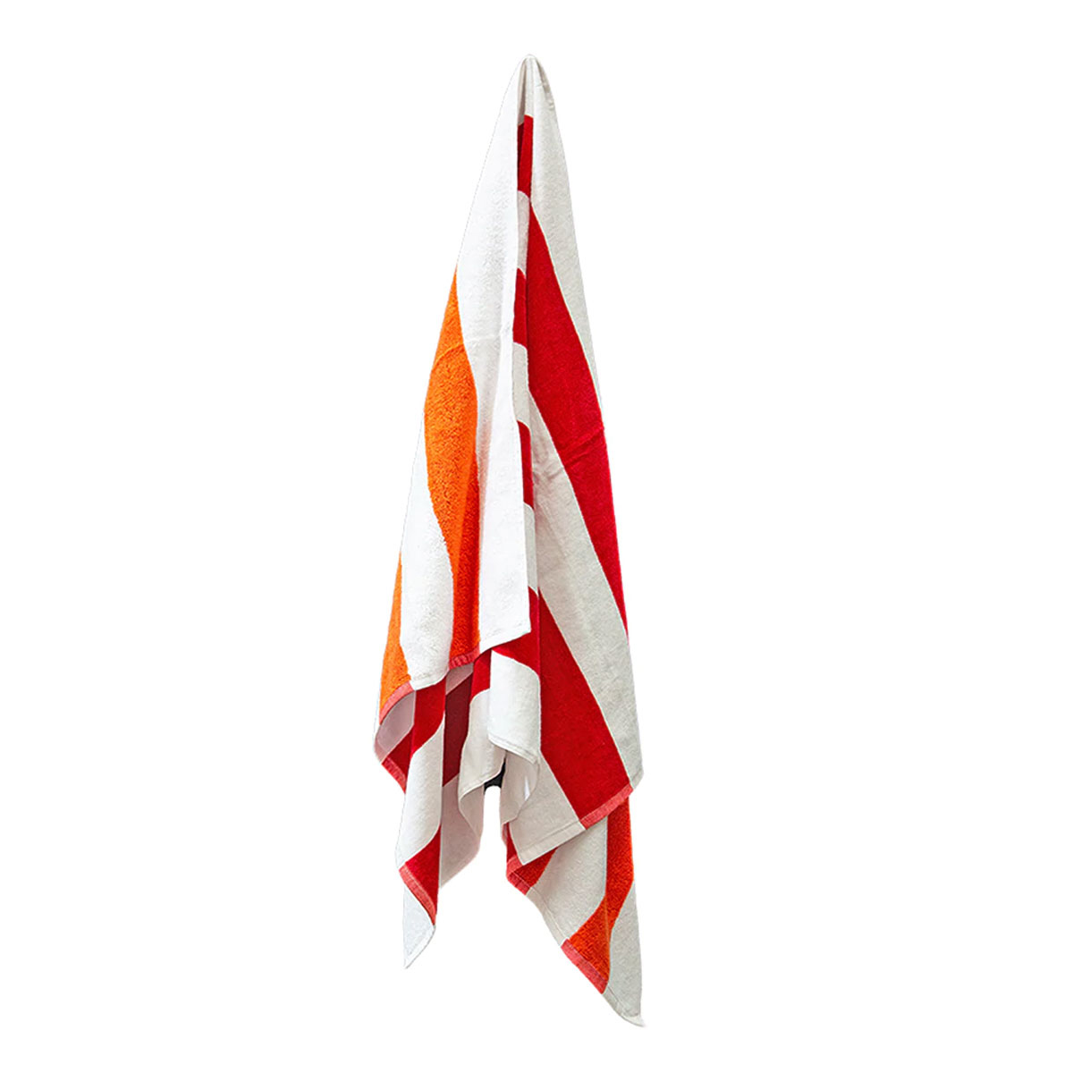 J.Elliot Home 400GSM Premium Cotton Reversible Striped Beach Towel 76 × 152 cm Red Orange