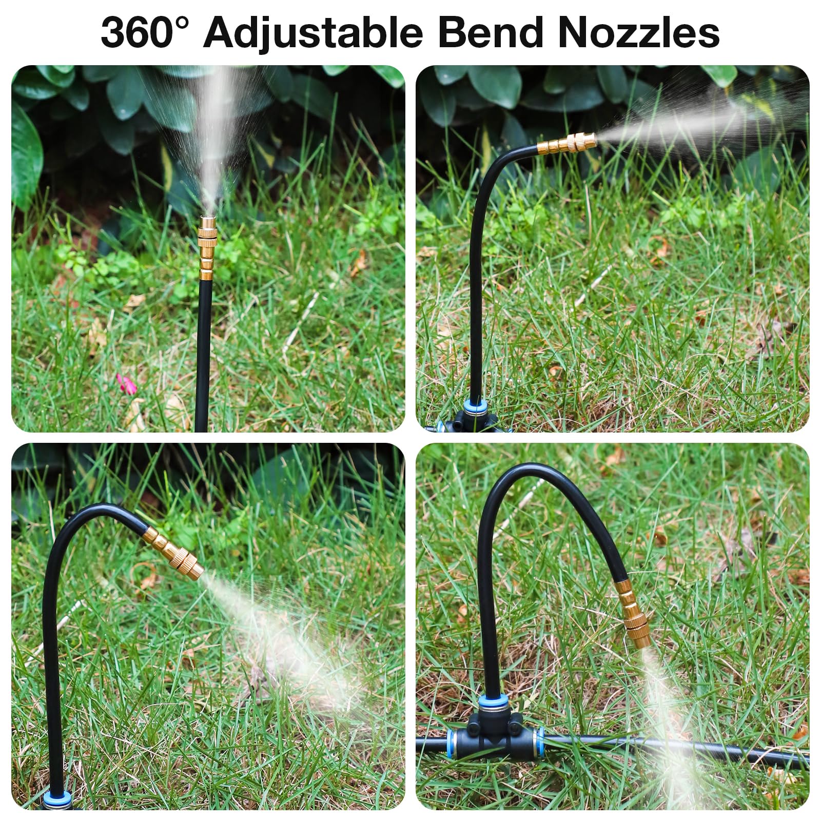 Drip Irrigation System, No 1/4 Pipe, only 12pcs Adjustable Copper Nobbles and Quick Connectors — image 2