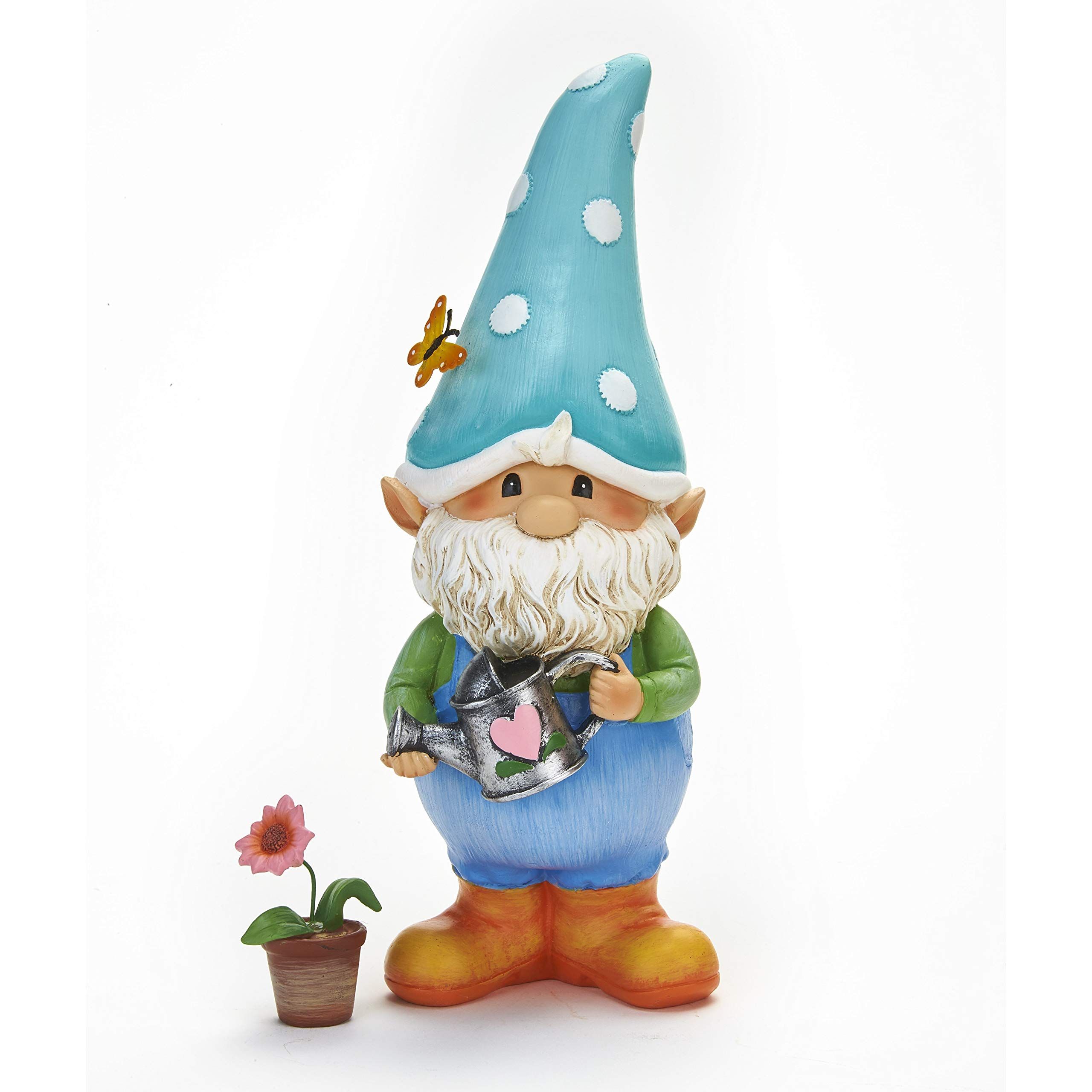 Gnorm the Garden Gnome Decorative Lawn Statue with Flower Pot A yard gnome is a delightful addition to your garden decorations