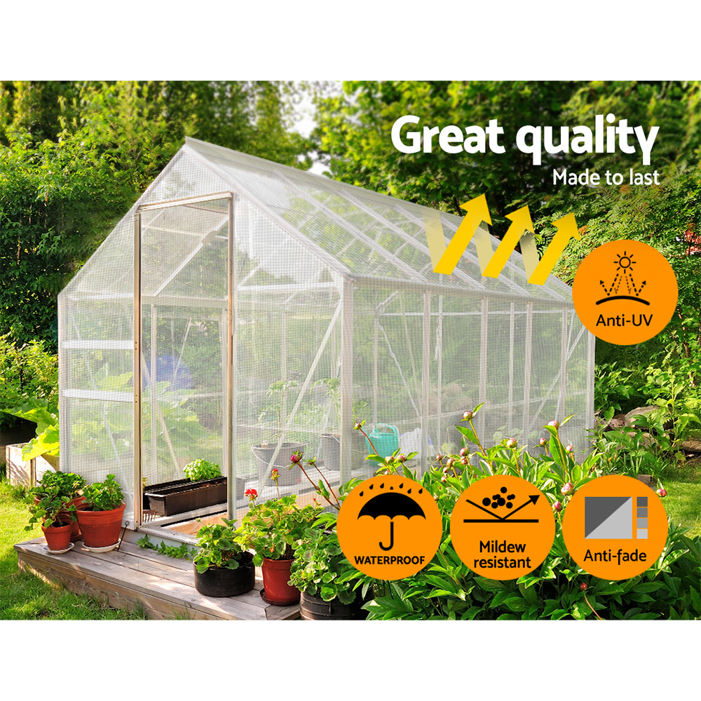Instahut Tarp Tarpaulin 5 × 10m Canvas Heavy Duty Camping Cover Clear — image 4