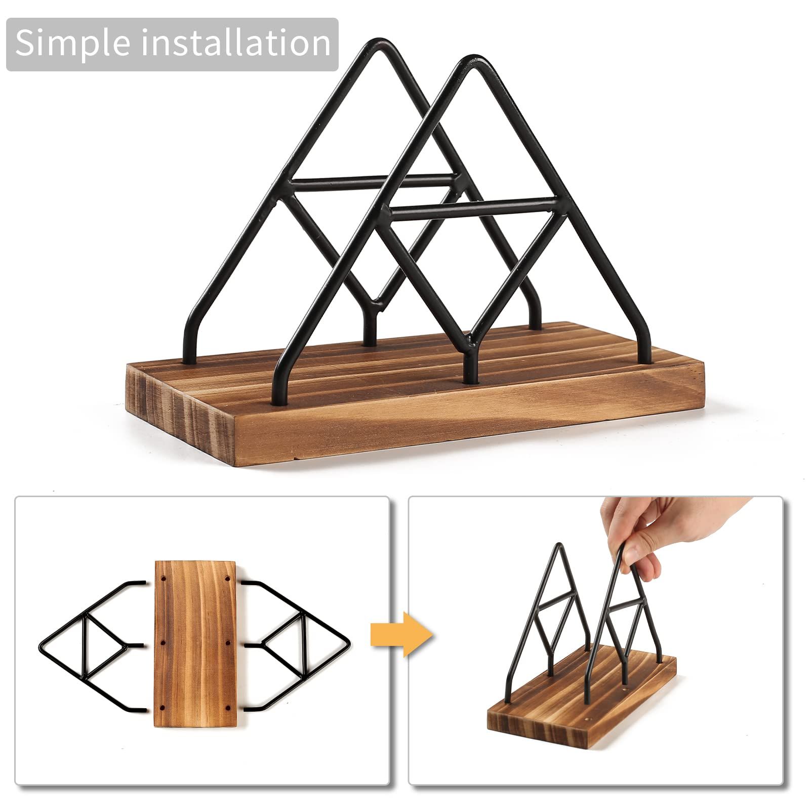 Modern Mail Holder for Home Office, Metal Letter Organizer Sorter for Desk, Cutout Mail Envelope Design — image 2