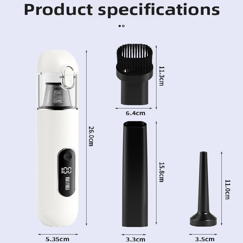 Grey 2-in-1 Cordless Handheld Car Vacuum Cleaner and Air Blower Powerful Suction Brushless Motor Portable Duster for Home and Auto — image 6
