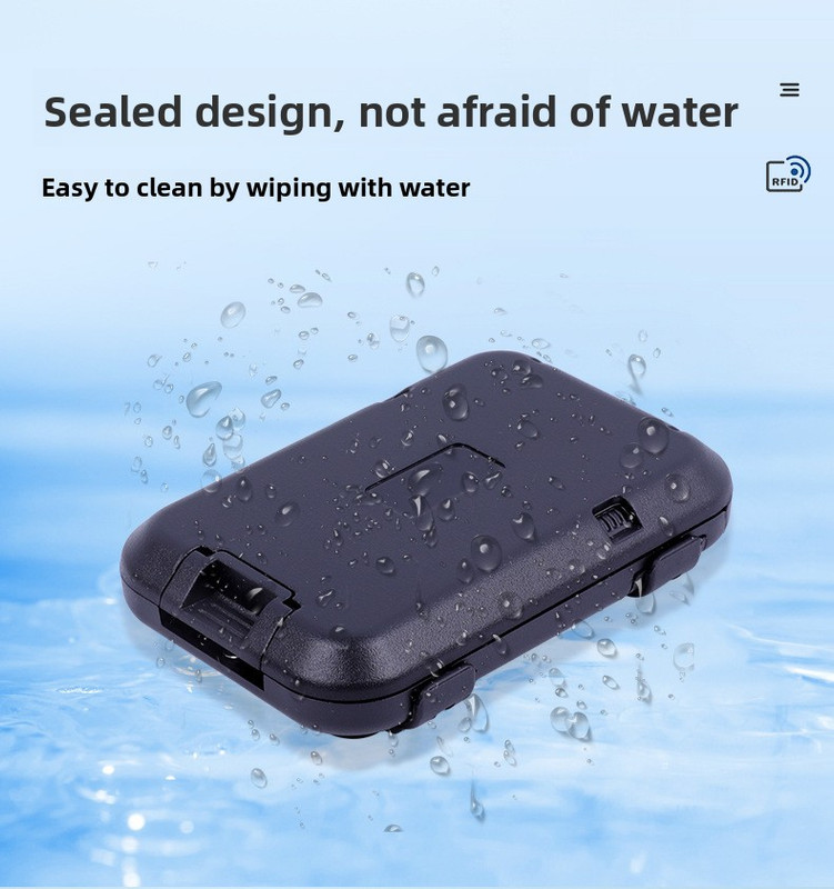 Black RFID Blocking Aluminium Card Holder Wallet Waterproof Hard Shell Case with Cash Strap for Men Travel and Daily Use โ image 5