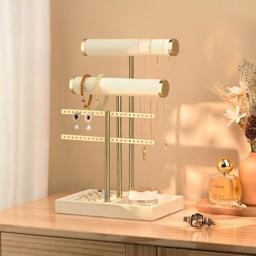 3 Tier Jewelry Organizer Stand for Necklaces, Bracelets, Earrings, Rings, 3 Tier Velvet Bracelet Holder Display | Jewelry Organizers and Storage | Jewelry Tree — image 4