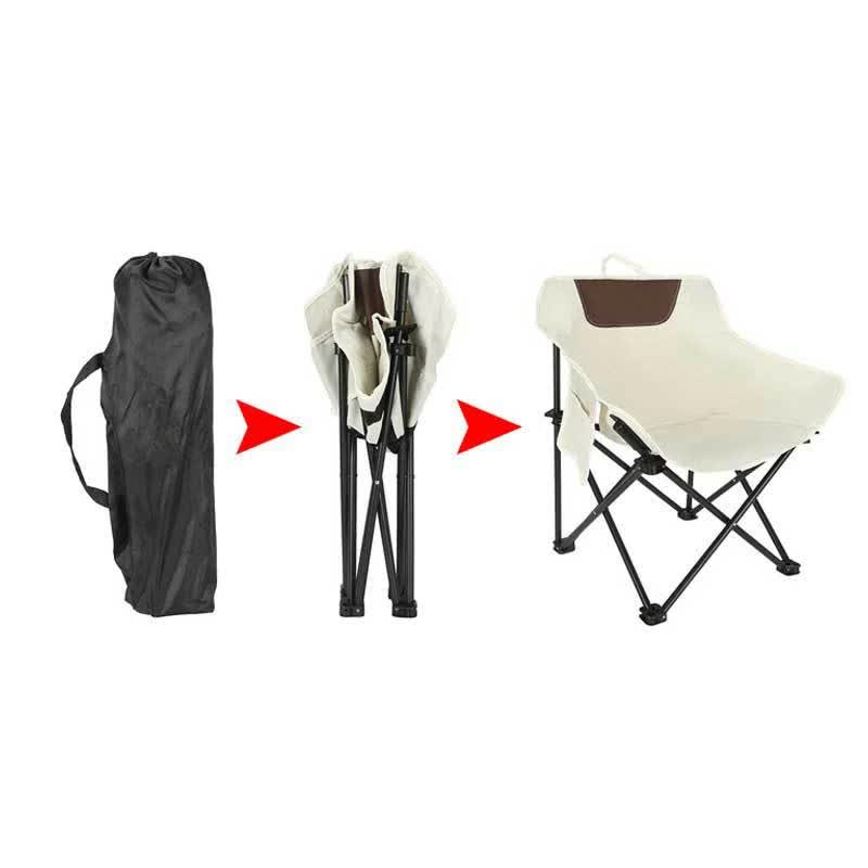 Black Outdoor Folding Camping Chair - Portable Lounge Chair, Lightweight Beach Chair, Fishing Stool, and Picnic Seat, Perfect for Outdoor Adventures — image 6