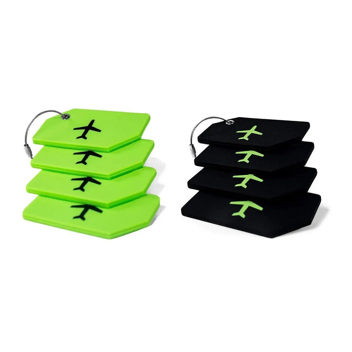 5PCS High-Quality Silicone Luggage Tags Name Address Boarding Pass Travel ID - Black โ image 3