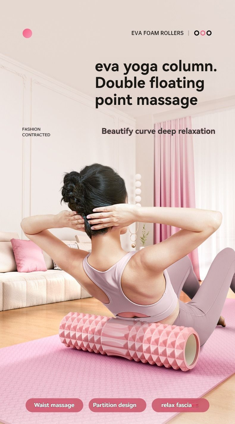 Foam Massage Roller Medium Firmness Roller Deep Tissue Massage Roller Neck - Pink - Size 8-30cm — image 5