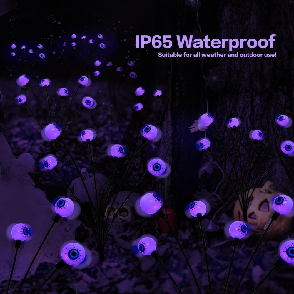 Solar Powered Halloween Eye Lights 4-Pack for Garden and Patio Decoration, Waterproof, 1/4/ — image 5