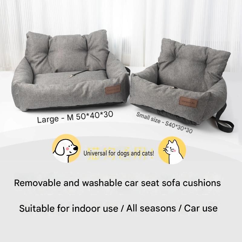 Blue M Size 55x40cm Car pet bed -Oxford Linen Removable Washable Non-Slip Sofa Bed for Small Dogs Cats Indoor Travel Use — image 3