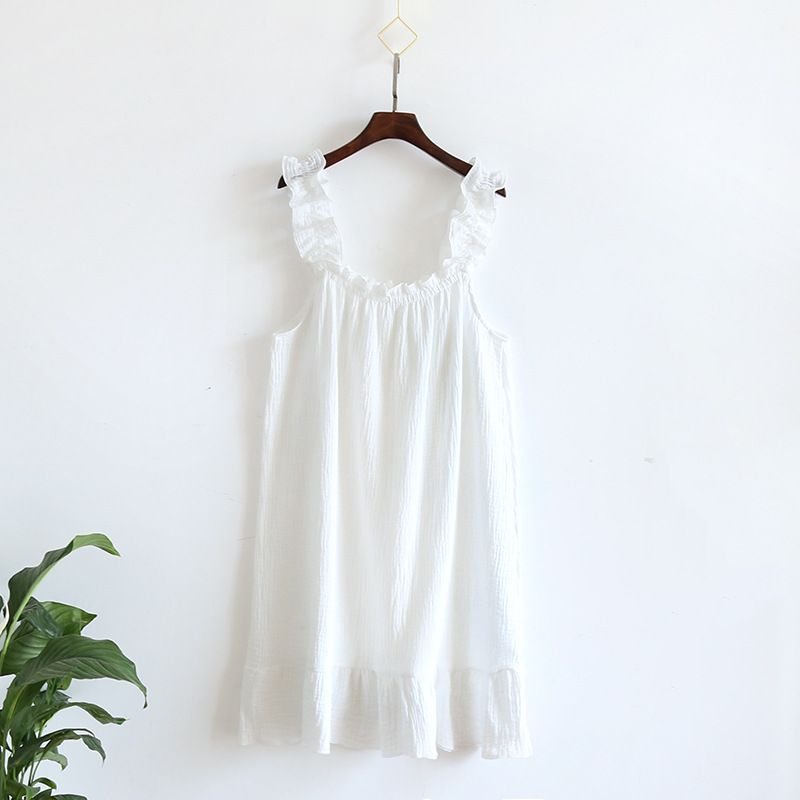 Garmina Women Cotton Sling Nightdress Long Summer White sling XL