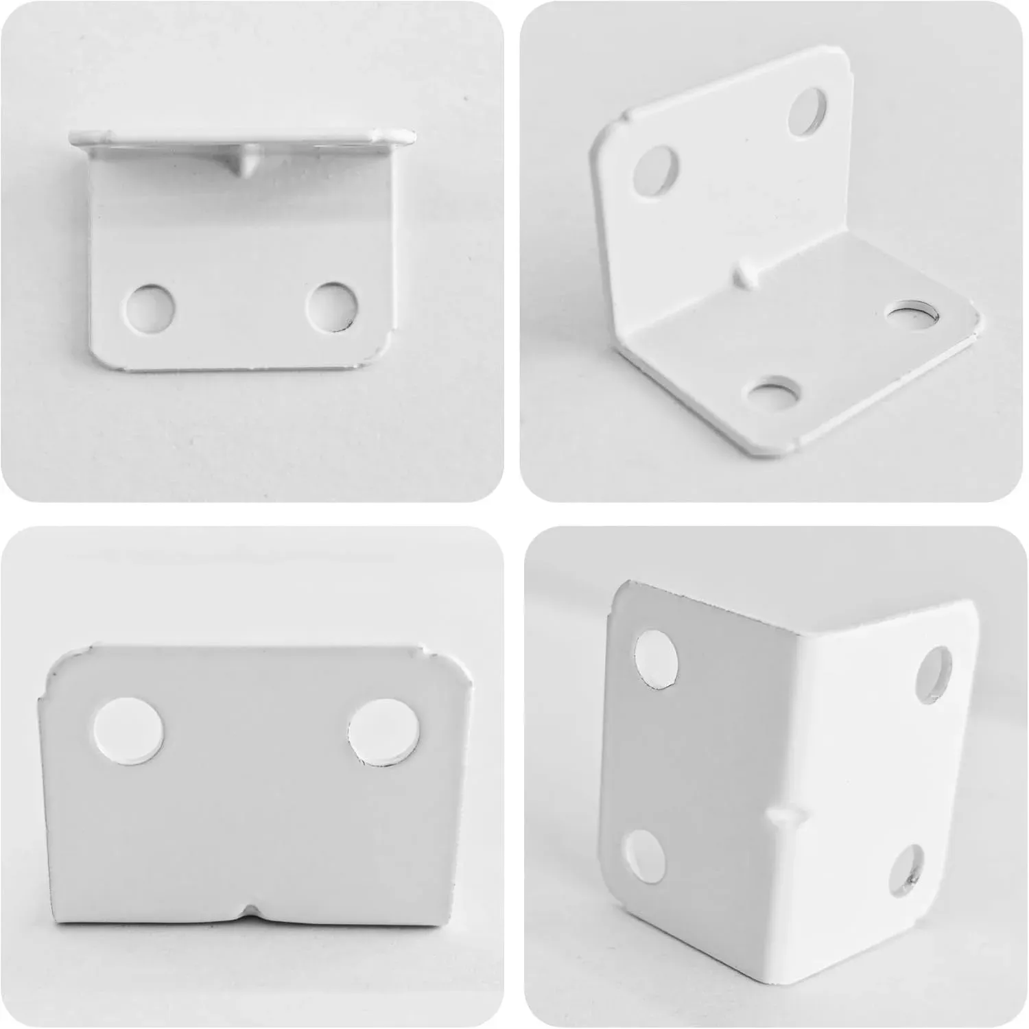 24 Pack L Shape Corner Brackets, Heavy Duty Stainless Steel 90 Degree Shelf Supports for Wood Furniture Cabinet, White, 23x31.5mm โ image 3