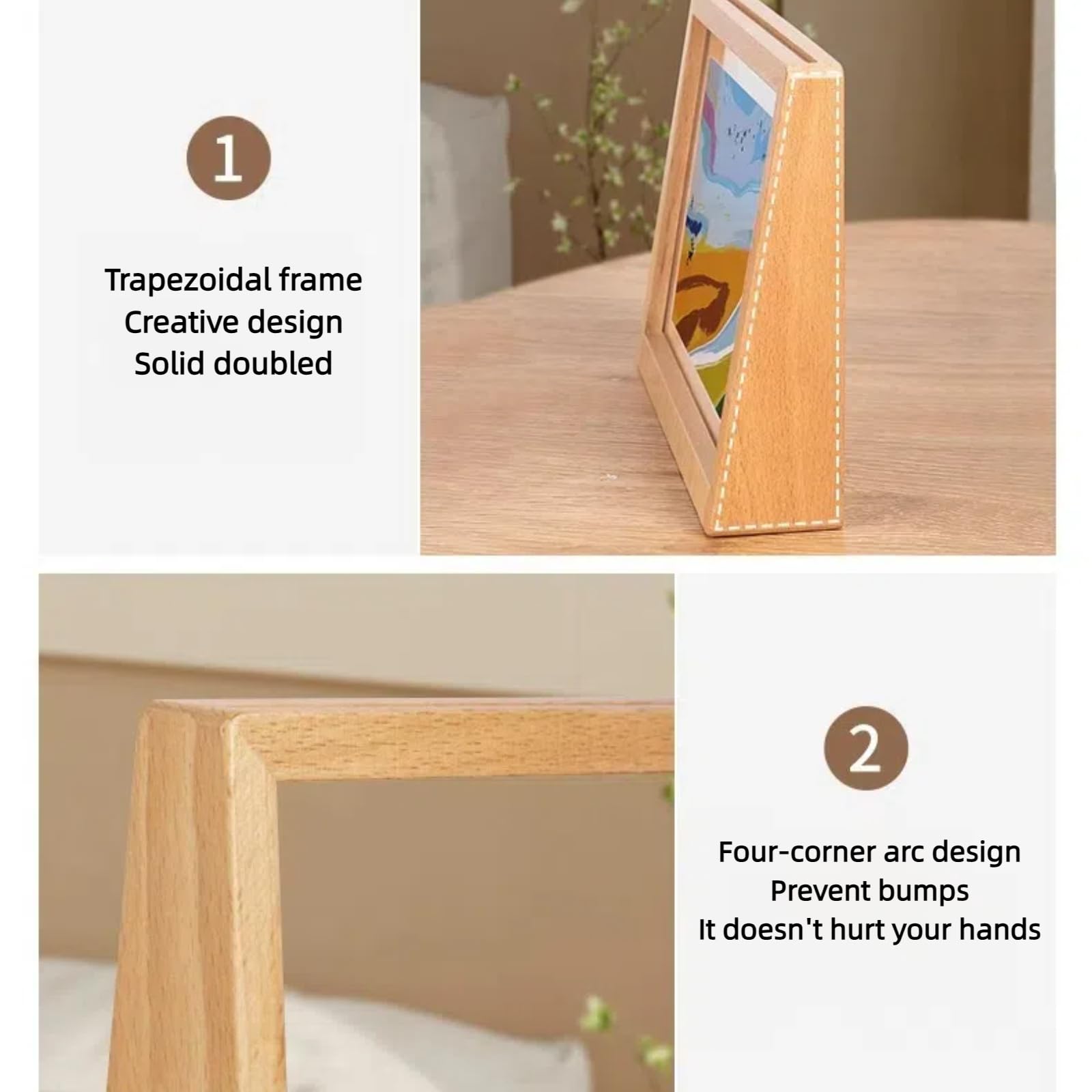 Photo frame - 3D photo frame - Wooden photo frame - Bedroom decoration - Living room decoration - Christmas decoration for indoors - Wooden - Transparent - 2 — image 2