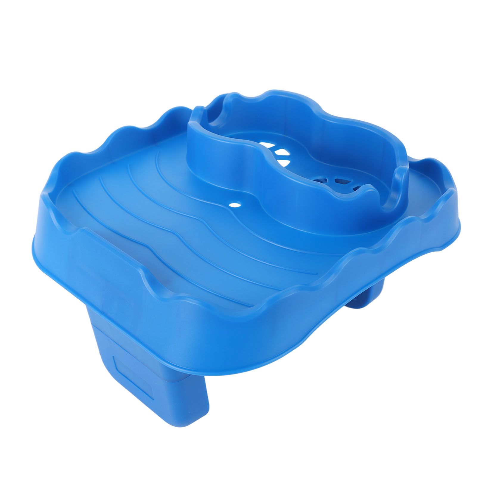 Hot Tub Table Tray with Drain Holes Anti Slip Adjustable Hot Tub Side Table for Swimming Pools SPA Bathtub Blue — image 2