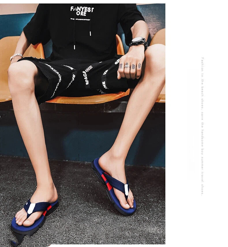 Men's Flip Flops: 4 Colors, EVA-PVC Blend, Comfort & Style for Summer Beach & Daily Wear(Blue-44) โ image 4