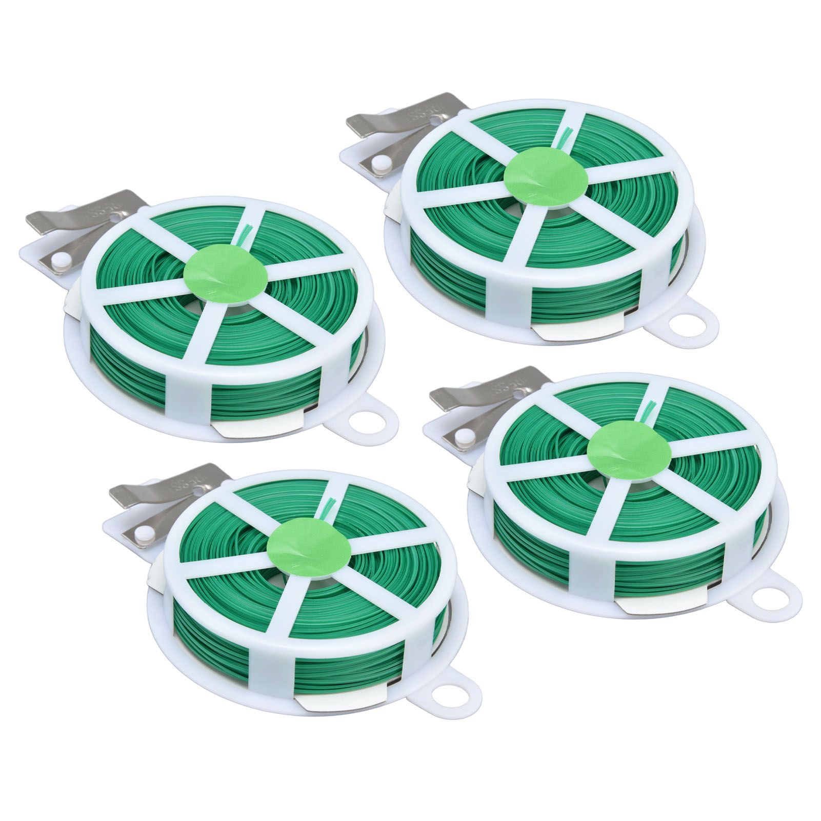 4pcs Plant Ties 50 Meters Green Twist Ties Wire with Built in Cutter for Garden Courtyard Indoor Plants Support Fixing — image 2