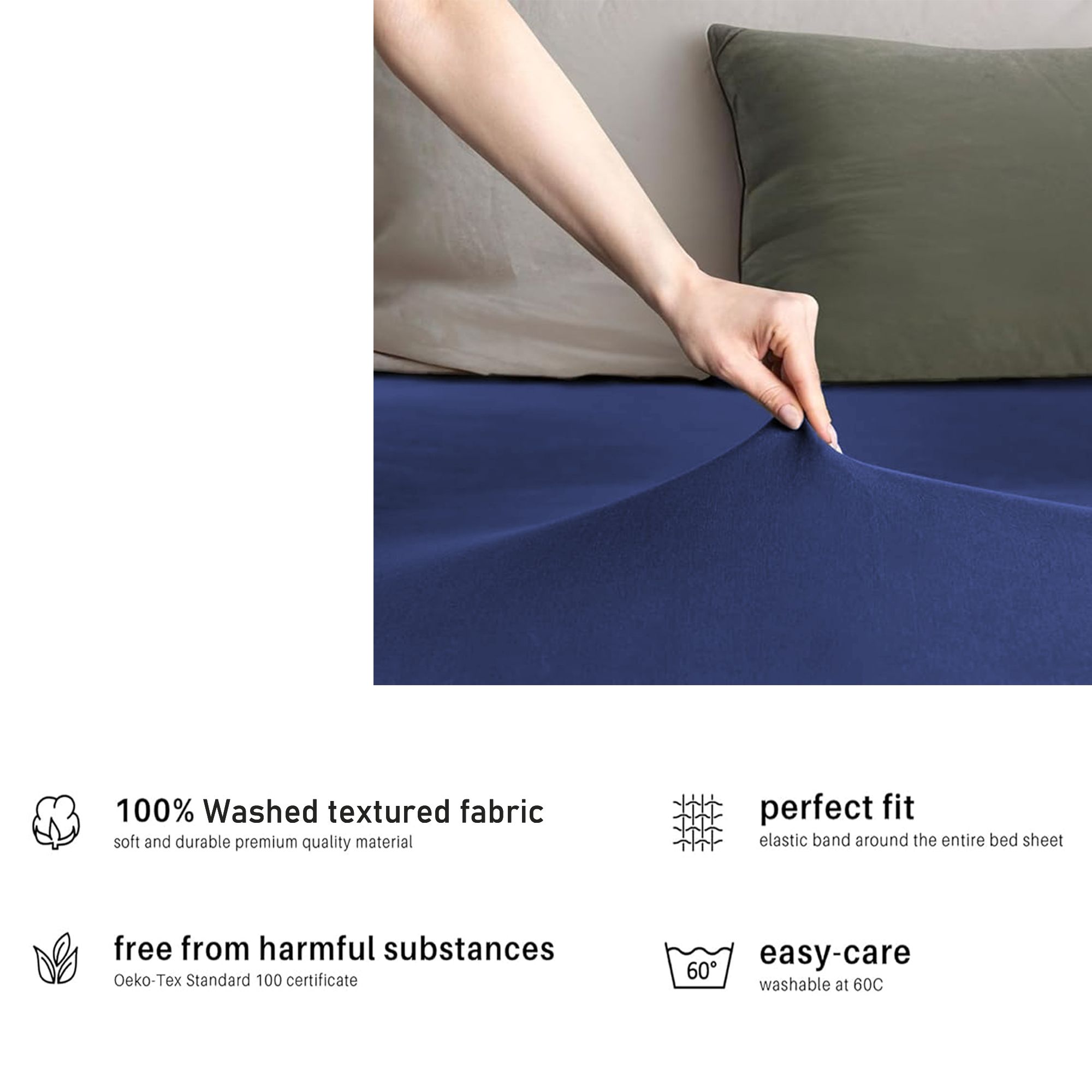 Hotel Quality Fitted sheets - 2 Piece Fitted sheets -Breathable Bedding - Wrinkle, Fade, Stain Resistant- 26inch/40cm Deep Pocket Fitted Bed Sheet-Wrinkle and — image 5