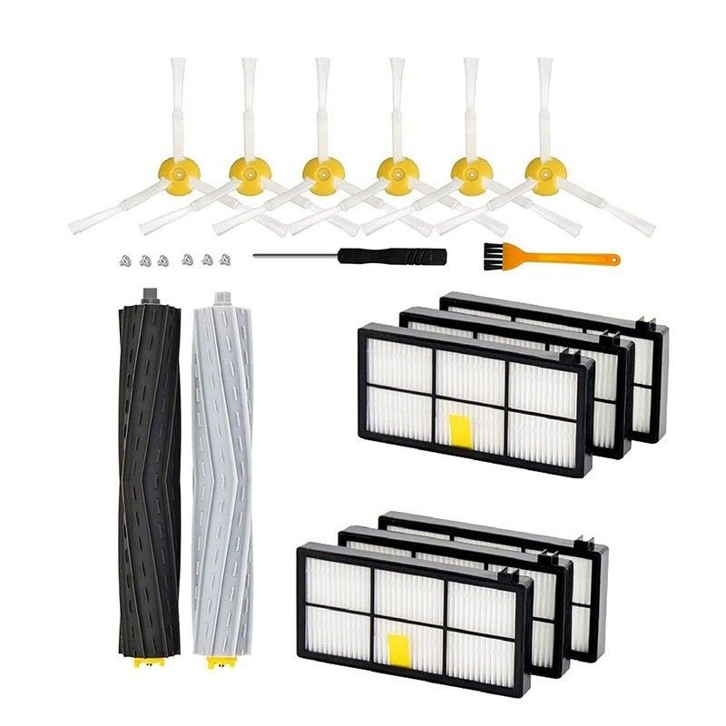 Replacement Accessory Kit Compatible with iRobot Roomba 800/900 Series - 1 Pair Main Brushes + 6 Side Brushes + 6 Filters + 1 Small Yellow Brush + 1