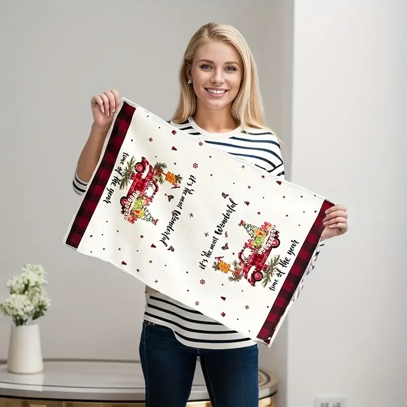5PCS Microfiber Christmas Towels – Adorable Patterns, Soft & Absorbent, Brighten Up Your Cozy Holiday Moments — image 2