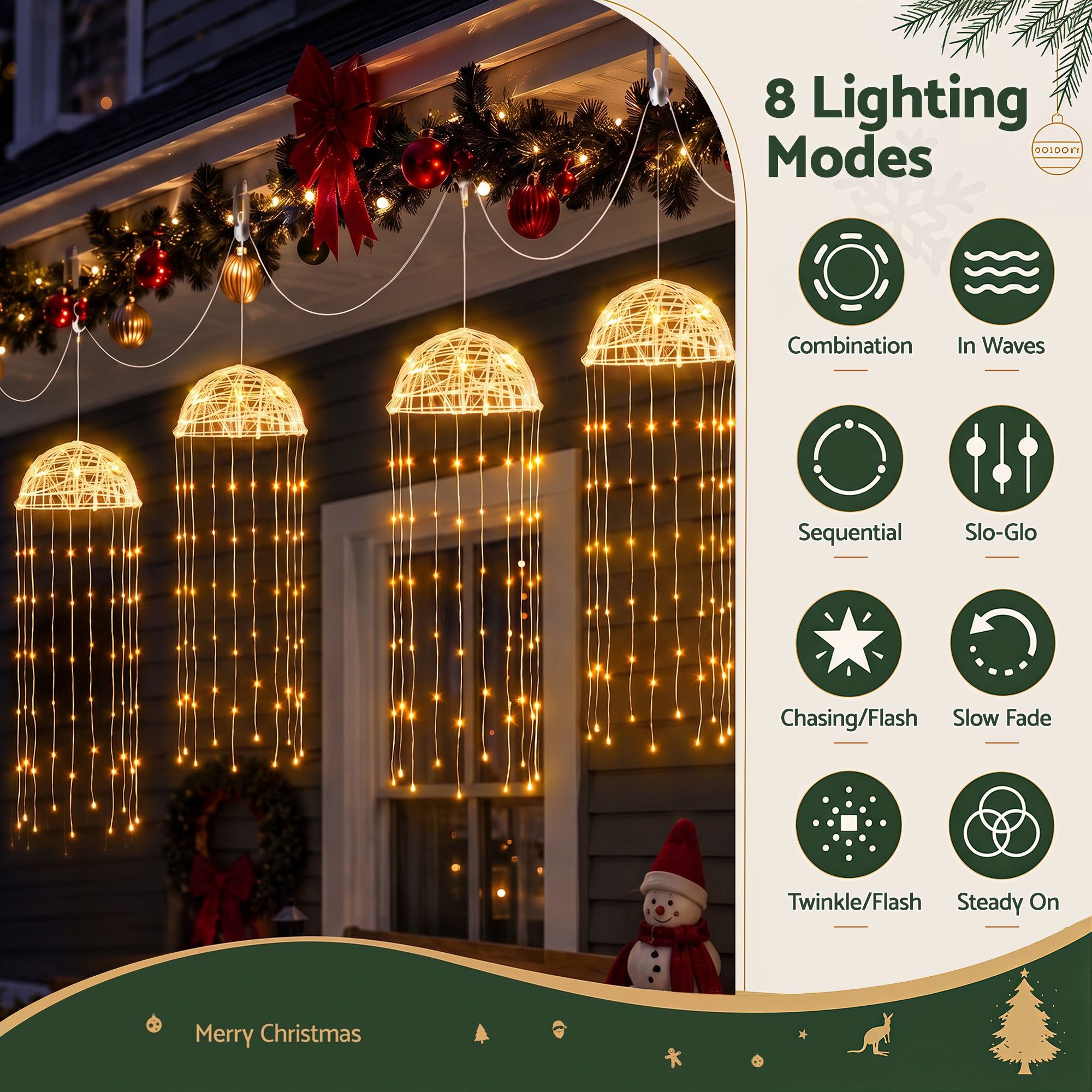 Jingle Jollys Christmas Lights Solar Jellyfish 4Pcs Garden Decorative Warm White โ image 4
