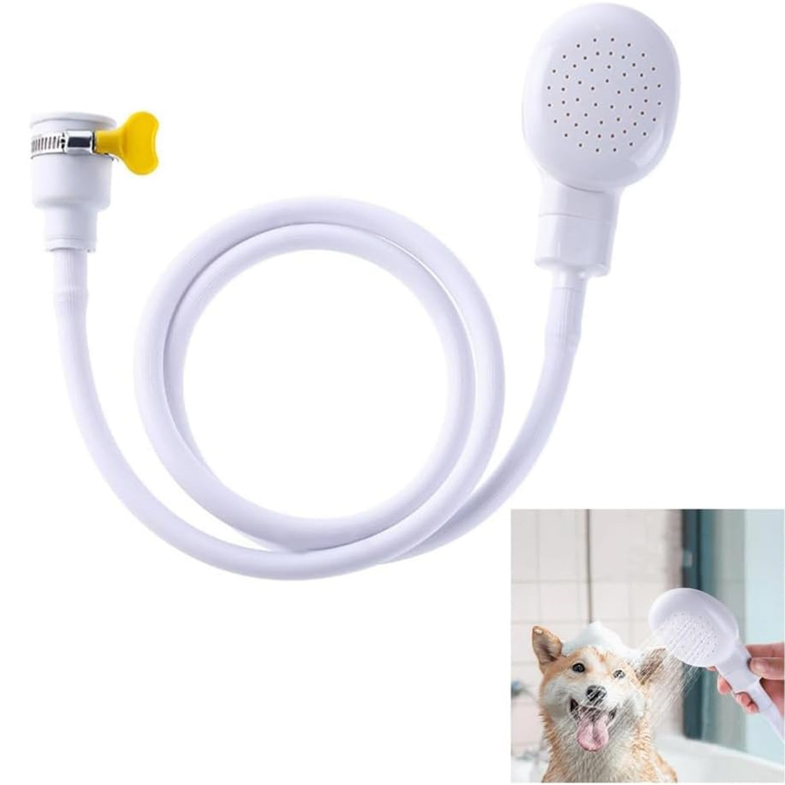 Portable Sink Hose Faucet Sprayer Sink Spray Rubber Hose Shampoo Sprayer Handheld Faucet Shower for Pets, Bathing Baby, Washing Hair, Rinsing, White โ image 5