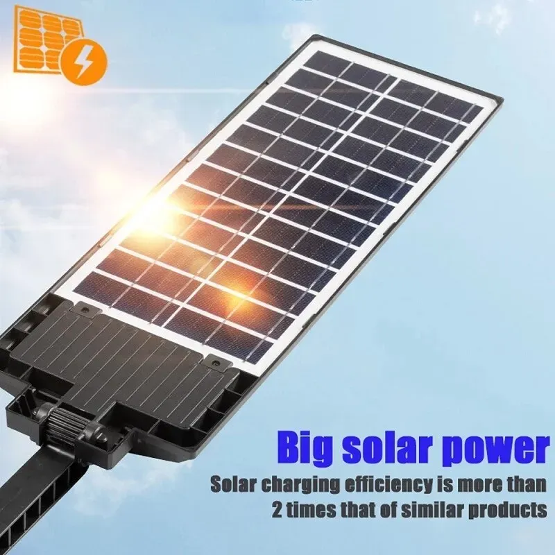 2-Pack 80000LM Black Solar Street Light with 504 LEDs and Remote Control — image 6