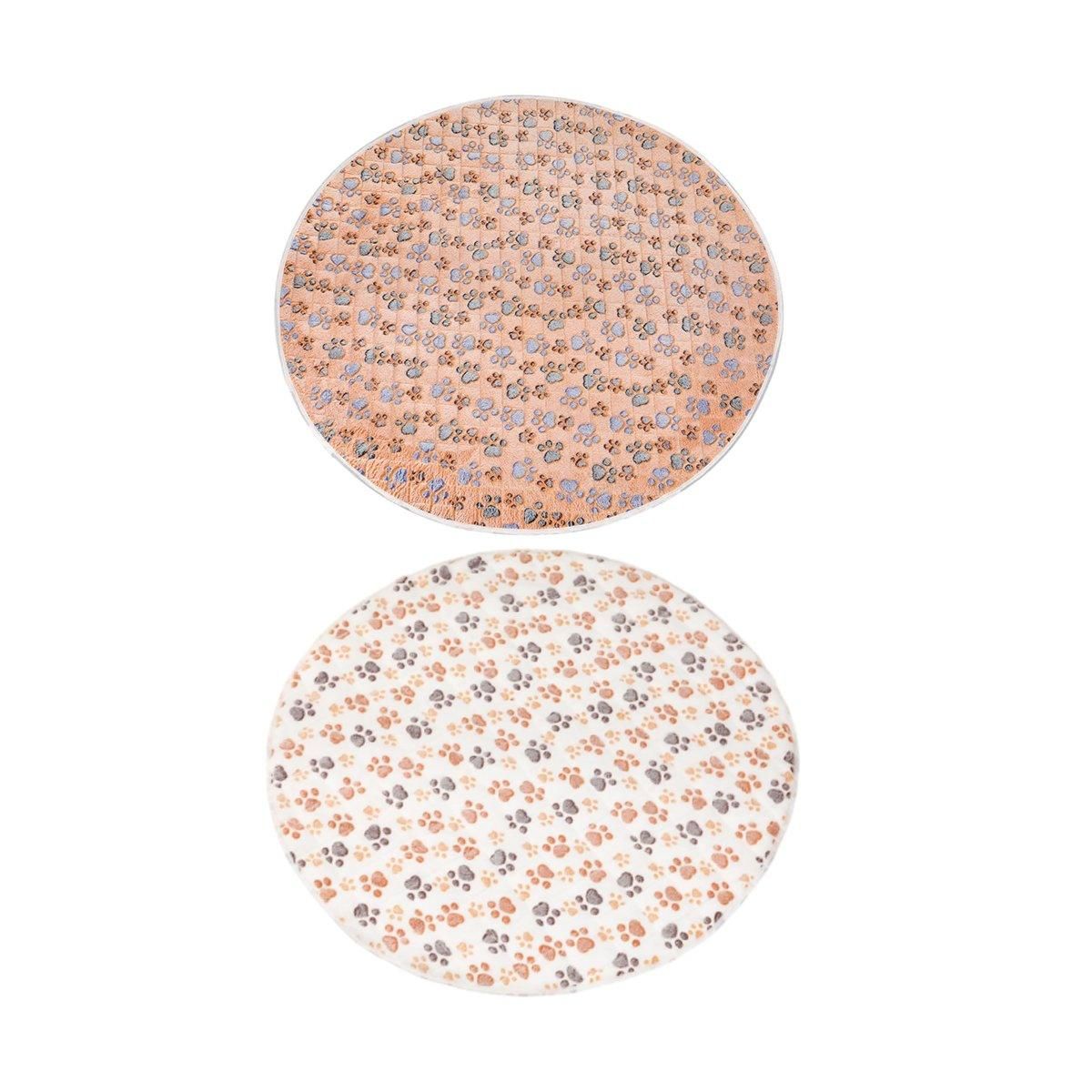 Waterproof Dog Pads Round Diaper Pads Pet Training Pads for Puppies and Dogs - Khaki-75cm — image 3