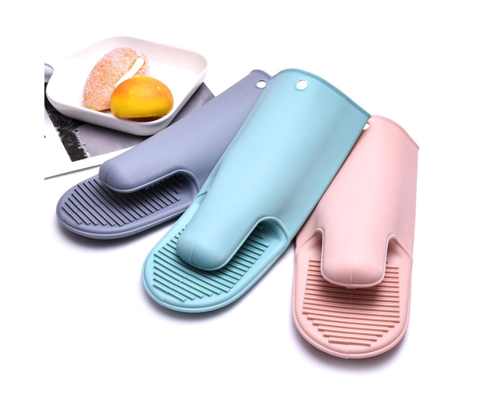 Heat Resistant Silicone Non-slip Oven Grilling BBQ Mitts Cooking Baking Gloves-Green โ image 2