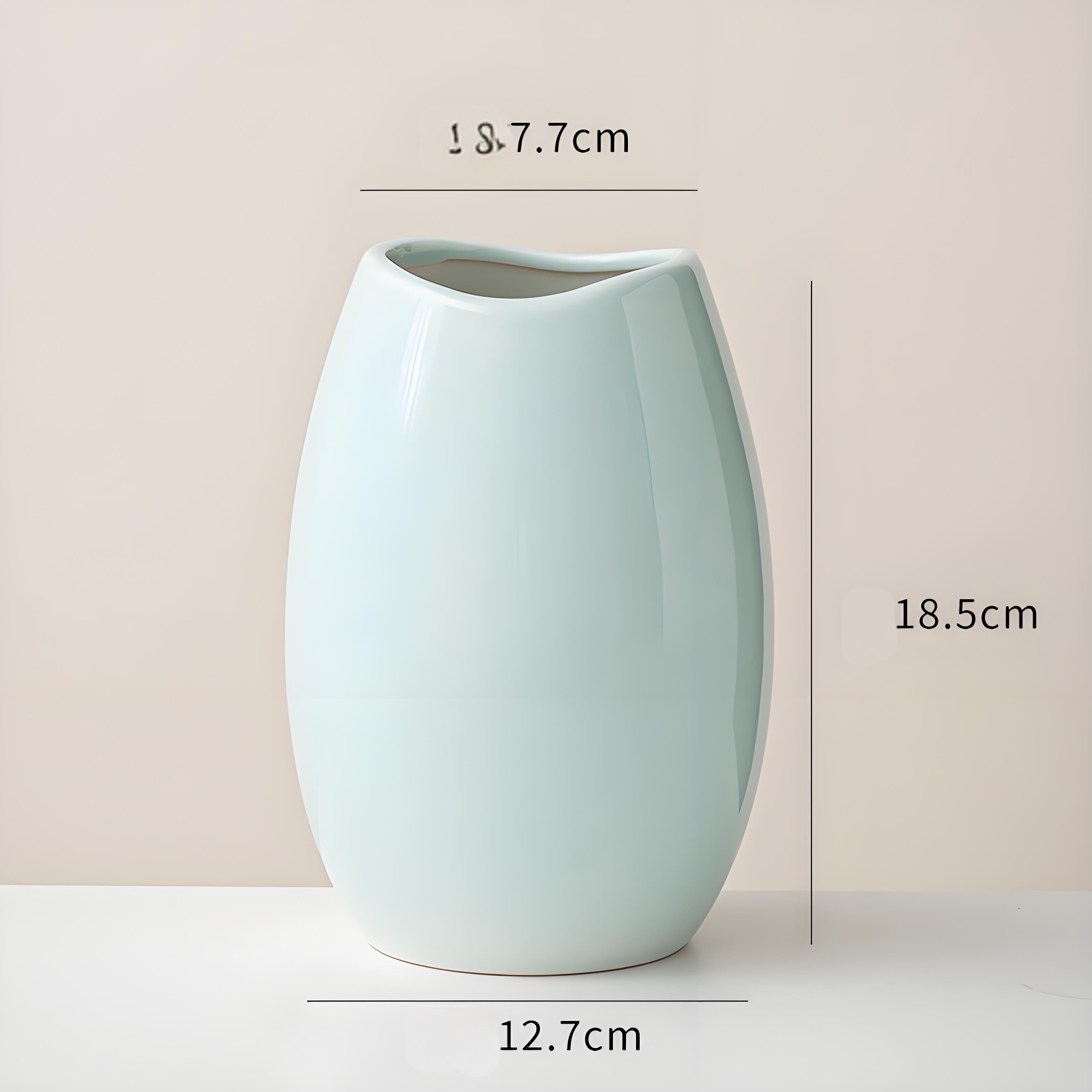 Modern Ceramic Vase Set (3-Piece): Minimalist Home Decor for Living Room Flower Arrangements (Blue) | Other Styles Available in Store — image 3