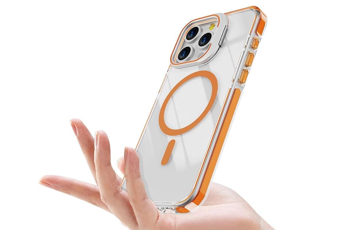 For iPhone 16 Series Phone Case with Stand Full Body Case -Orange /iPhone 16 Pro β image 2