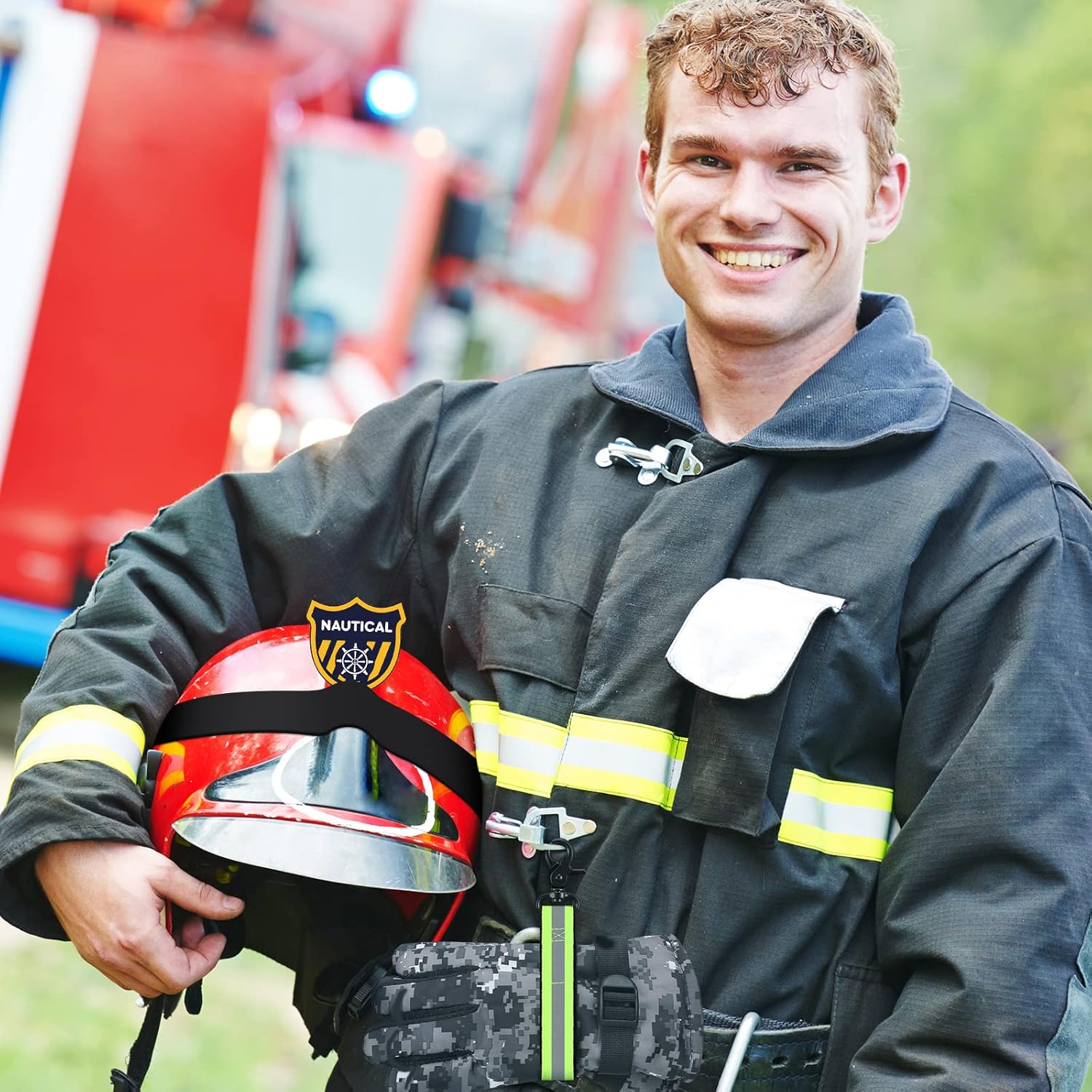 4 Pcs Firefighter Tools Include 2 Firefighter Helmet Band 2 Glove Strap Holder Fire Helmet Band Glove Safety Strap with Reflective Trim Fire Accessories โ image 4
