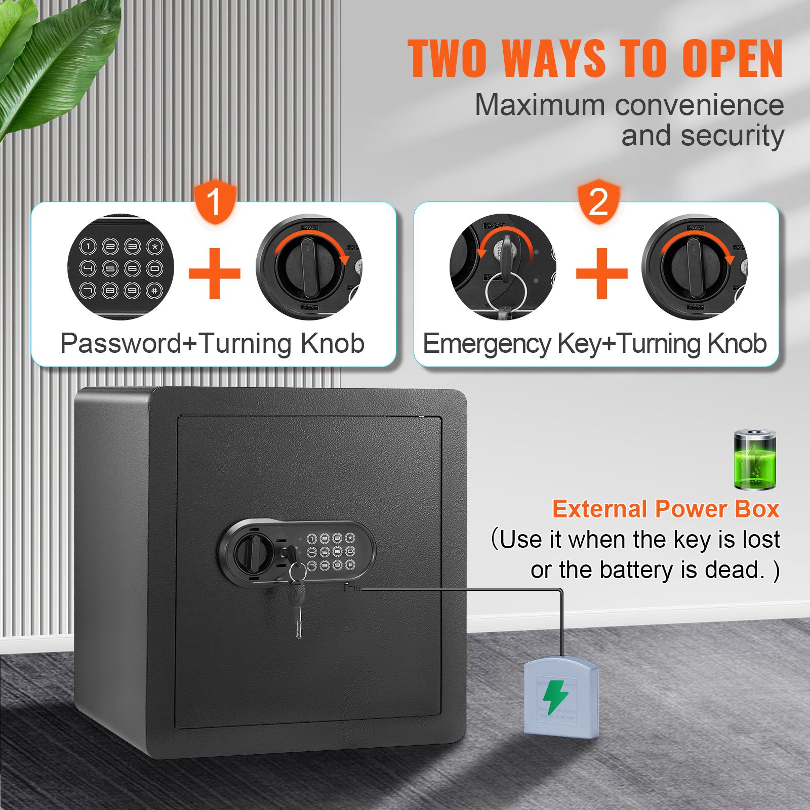 Safe 1.8 Cubic Feet Home Safe Steel for Cash Gold 15.75 × 13 × 16.9 inch — image 3