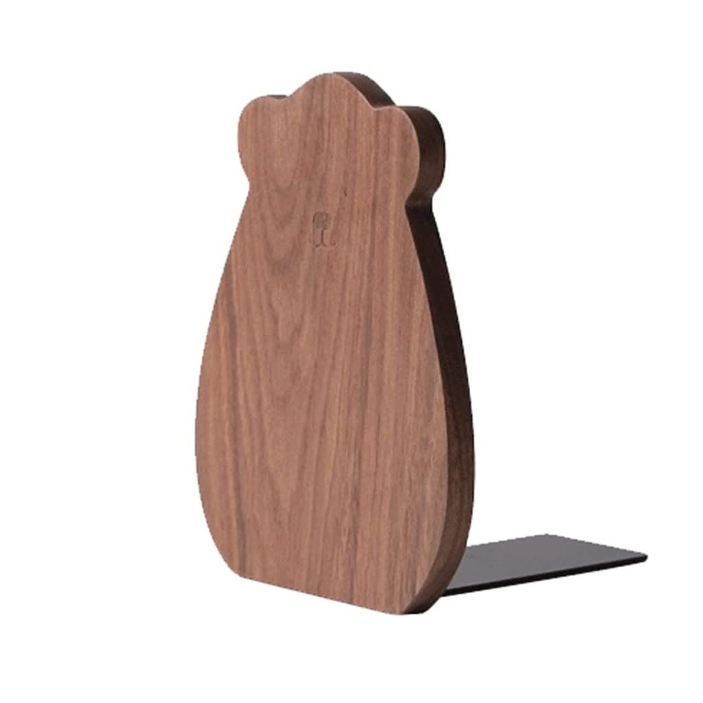 2pcs，Bookshelf Decoration Wooden Bookshelf Black Walnut Desktop Bookshelf Cute Bear Bookshelf Interesting Art Bookshelf — image 2