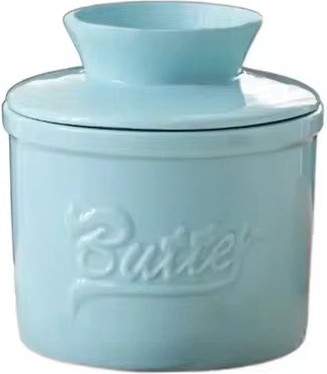 Blue Butter Bell - Butter Dish - Water-Cooled Butter Dish with Water Line - Ceramic Butter Dome for Spreading Butter - Christmas Gift for the Kitchen - Kitchen