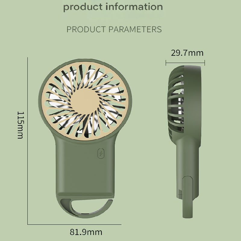 2-PCS White New Portable Handheld Air Cooler Fan - Foldable Desktop USB Rechargeable Mini Fan with Climbing Buckle โ image 5