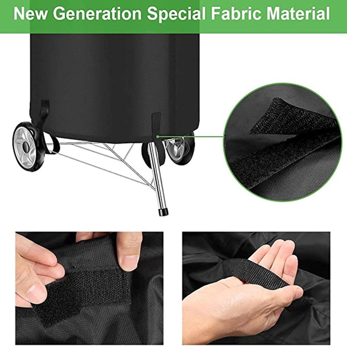 BBQ Cover - Barbecue Protective Cover - 70 × 70 cm - Round BBQ Cover - Waterproof - Universal Barbecue Cover - Outdoor Grill Cover - Round Barbecue — image 2