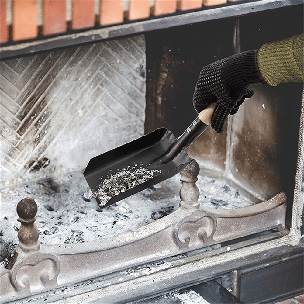 Coal Shovel and Hearth Brush Set Made of Natural Wood and Bristles, Hearth Tidy Set, Fireplace Shovel and Brush, Fireplace Tool Set, Metal Brush Pan Set โ image 3