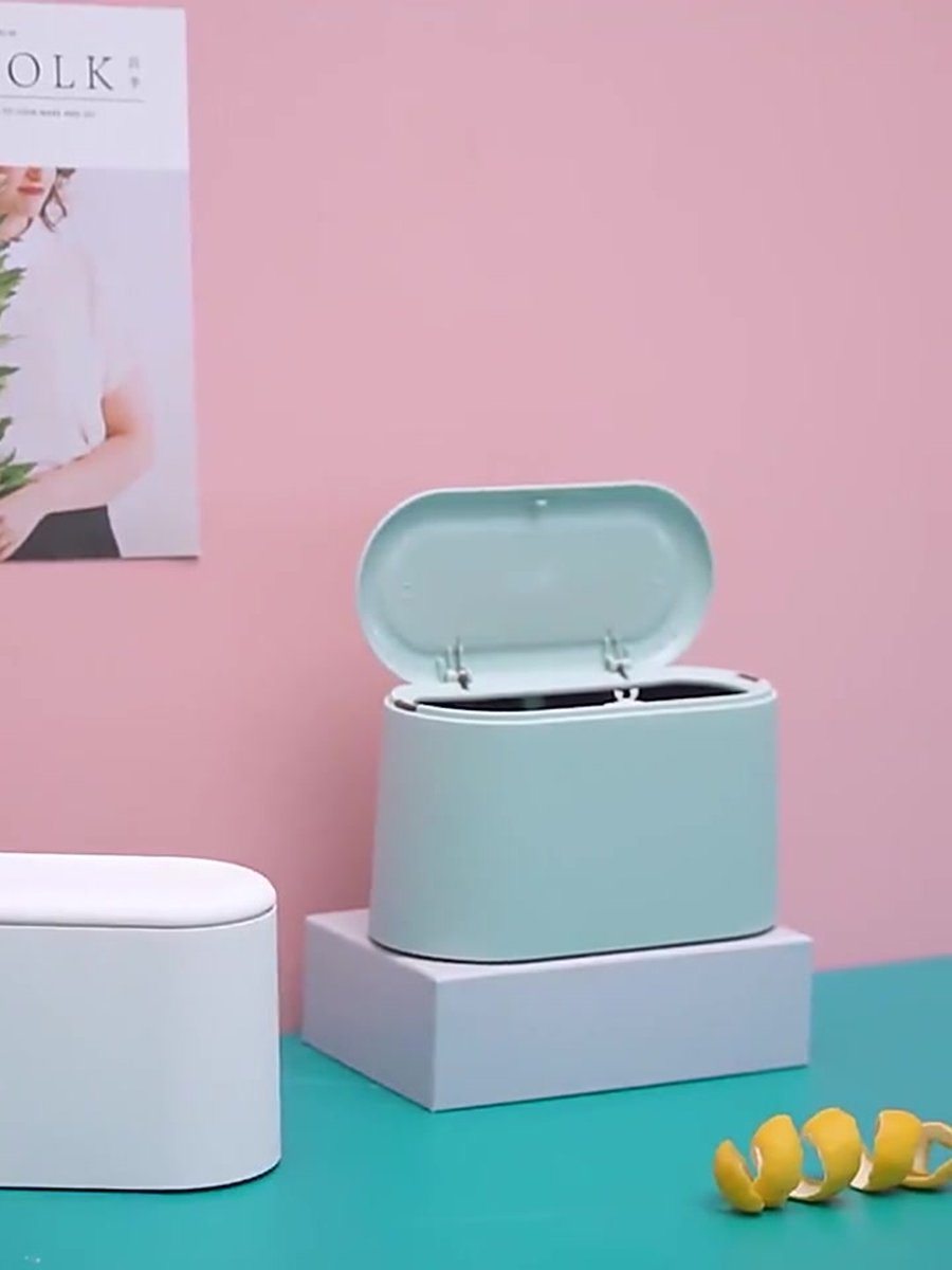 Trash Can - Sensor Trash Can - Sturdy - Countertop Waste Bin - Mini Trash Can - Desktop - Tabletop Waste Bin - Plastic Trash Can - Bathroom Waste Bin — image 3