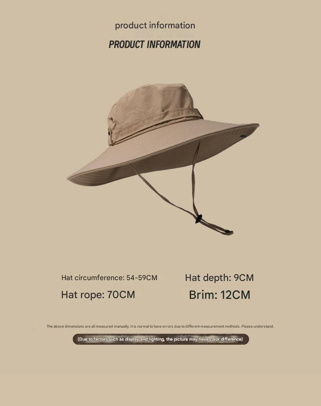 Water-Repellent Wide-Brim Bucket Hat with Adjustable Chin Strap - Sun Protection Dark Blue โ image 3