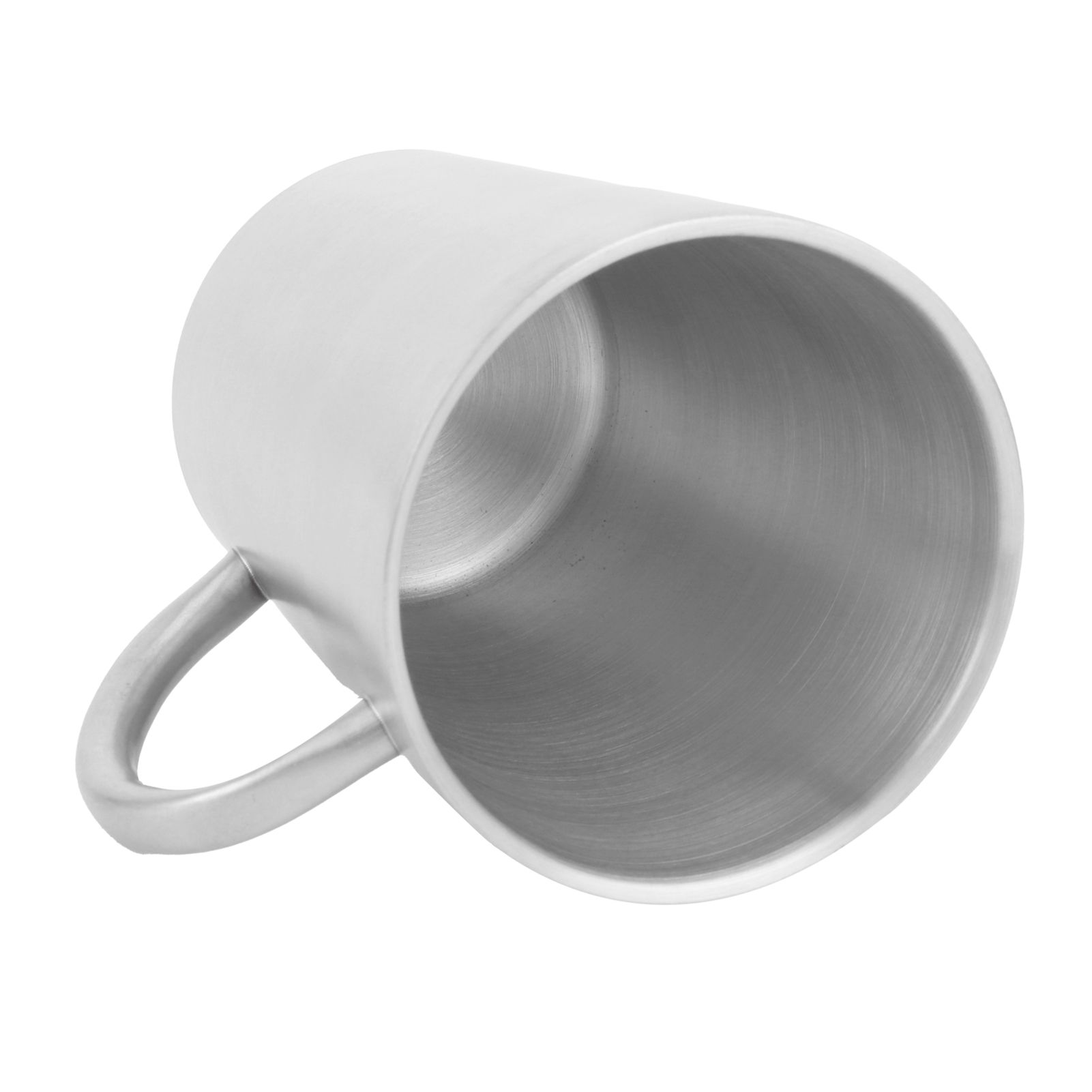 300ml Portable Mug 304 Stainless Steel Double Walled Insulated Coffee Beer Cup with HandleMatte Silver — image 6