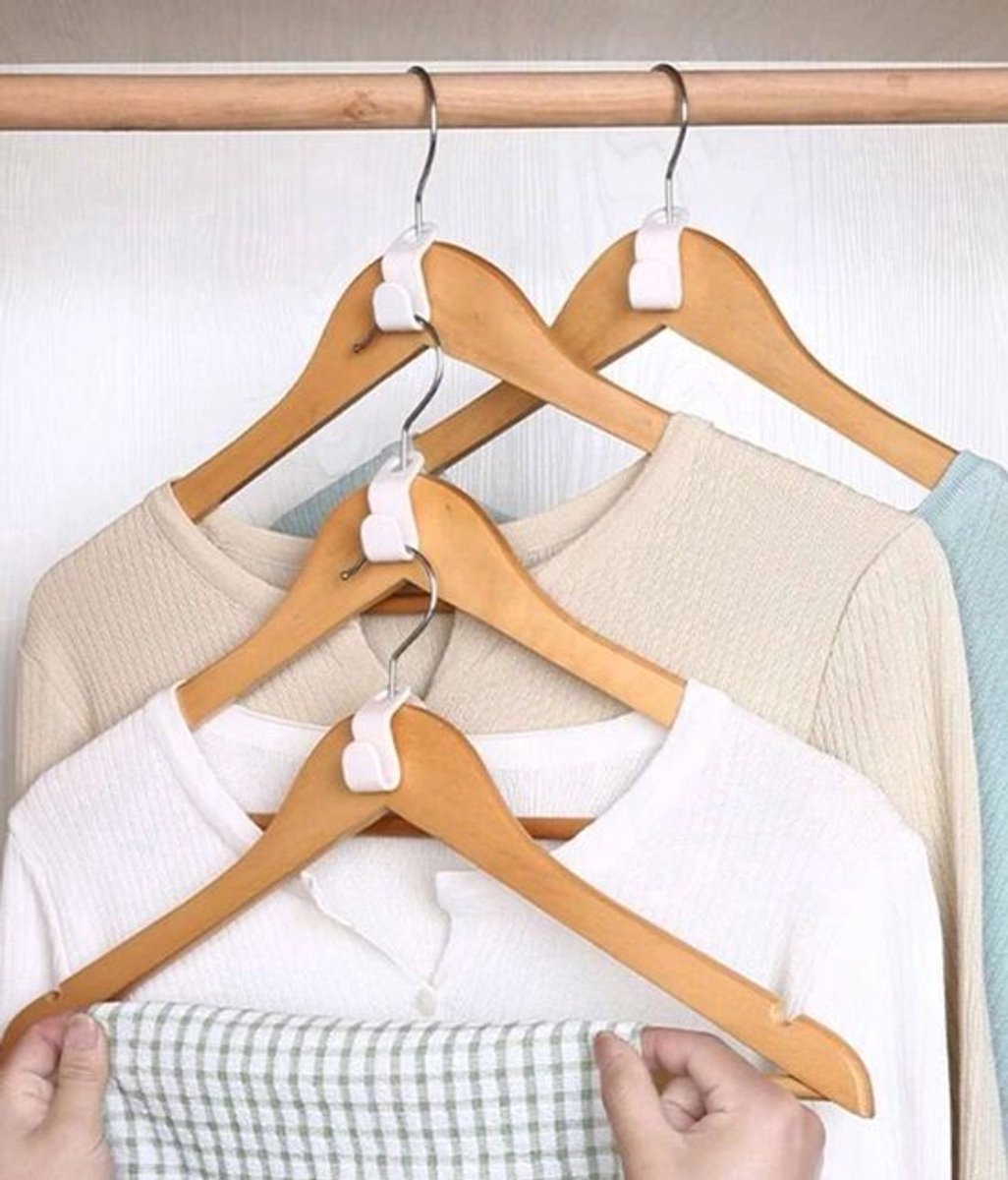 50 Pieces - Coat Hook - Hanger Connector Hooks - Coat Hook - Hanging Hooks - White - Hanger Extension Clips - Plastic - for Outfit Cascading Hanger Hooks — image 2