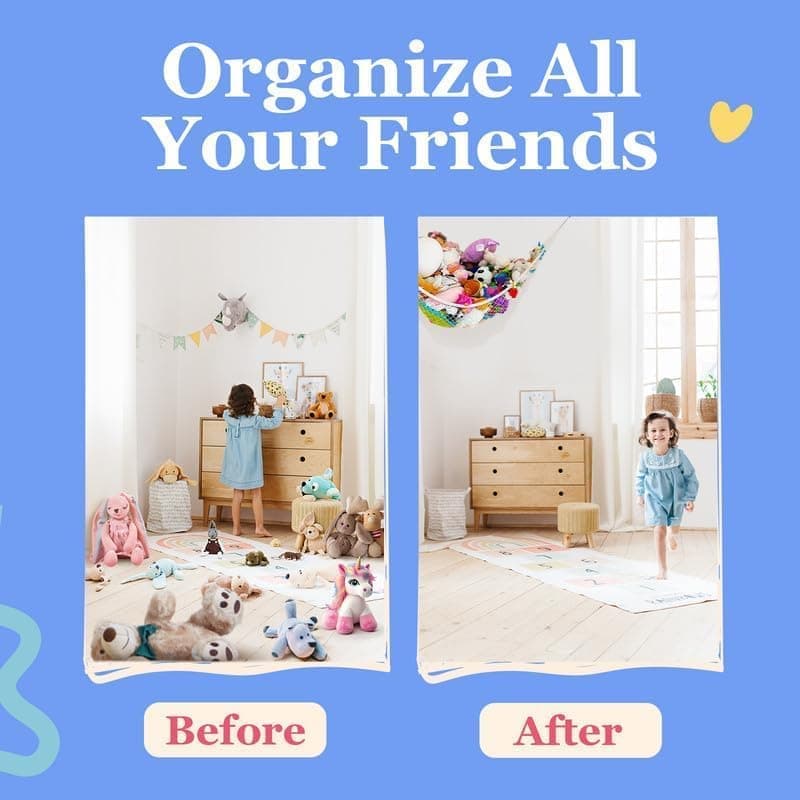 1 Pack Stuffed Animal Hammock with Storage, White, 60 x 30 cm — image 3