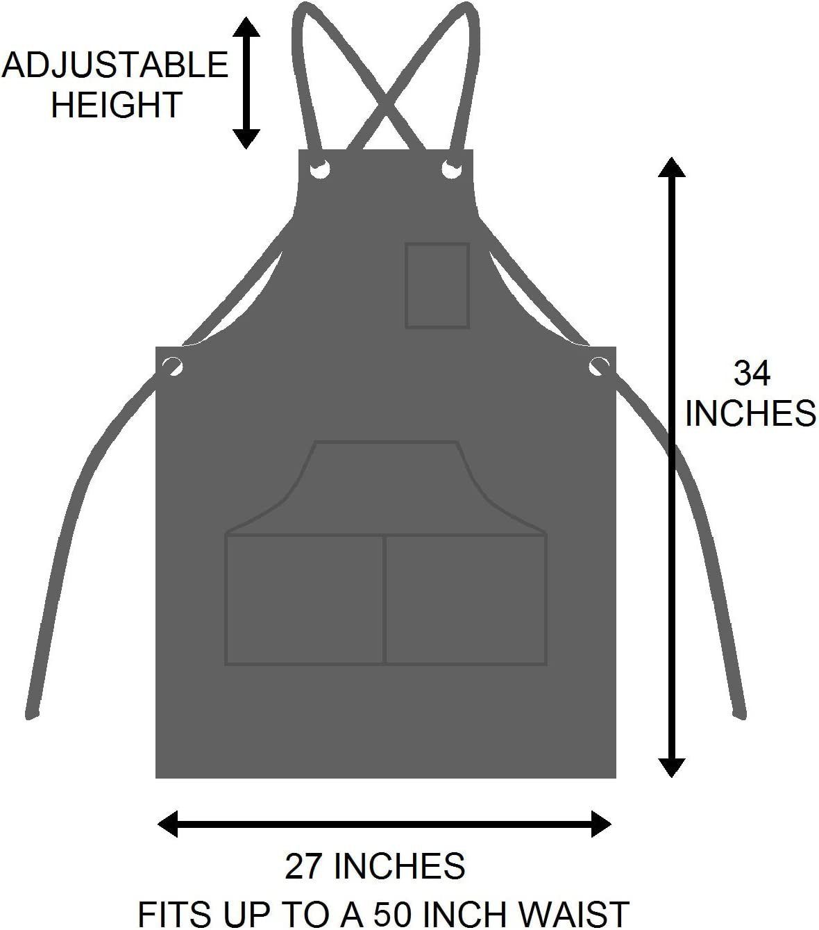 Durable Edition Waxed Canvas Tool Apron for Men and Women, Heavy Duty Work Apron with Pockets for Tools, Adjustable Crossback Straps - Grey — image 5