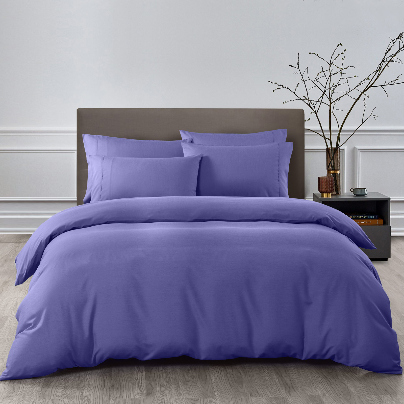 Royal Comfort 2000TC Quilt Cover Set Bamboo Cooling Hypoallergenic Breathable - Queen - Royal Blue — image 2